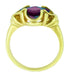 Victorian Waves Yellow Gold East to West Square Alexandrite Ring