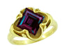 Circa 1900 Design Antique Victorian Yellow Gold Square Alexandrite Ring - R325YAL