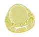 Carved Antique Scrolls Victorian Oval Signet Ring in Yellow Gold
