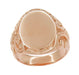 Victorian Vintage Carved Scrolls Oval Signet Ring in 14 Karat Rose Gold