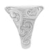White Gold Vintage Engraved Scrolls Victorian Oval Signet Ring