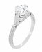 Art Deco Flowers 1/2 Carat Filigree Antique Engagement Ring Setting Design for a 5mm Round Stone in 14K or 18K White Gold