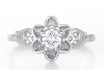 Flowers & Leaves Victorian 1/4 Carat Diamond Engagement Ring in White Gold