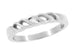 1980's Design Scroll Solo Diamond Wedding Band in White Gold