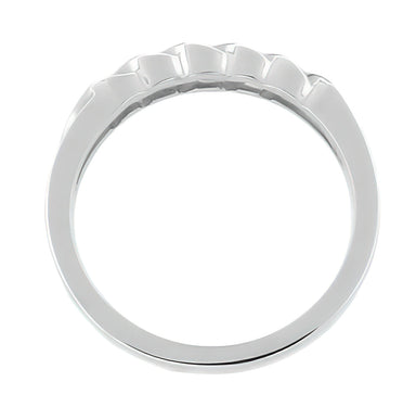 1980's Design Scroll Solo Diamond Wedding Band in White Gold - alternate view