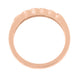 1980's Vintage Style Rose Gold Open Scrolls Single Diamond Wedding Ring