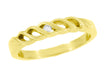 1980's Yellow Gold Open Scrolls Solo Diamond Wedding Band