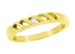 1980's Yellow Gold Open Scrolls Solo Diamond Wedding Band