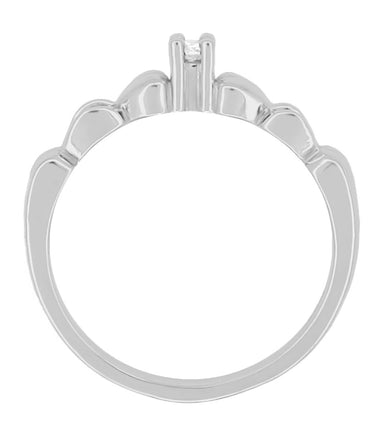 Retro Moderne Hearts Diamond Promise Ring in White Gold - alternate view