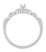 Retro Moderne Hearts Diamond Promise Ring in White Gold