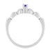 1950's Retro Moderne Hearts Blue Sapphire Promise Ring in White Gold - 10K or 14K