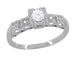 Art Deco 1/4 Carat Diamond Pansy Flowers Fishtail Engagement Ring in 14 Karat White Gold