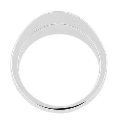 Mid Century Modern Carved Olive Leaves Mens Tapered Ring in White Gold - 6.8mm Wide - alternate view