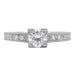 Art Deco Platinum Diamond Engagement Ring with 0.60 Carat Center Diamond in Hand Engraved Fishtail Setting