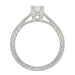 Art Deco Platinum Diamond Engagement Ring with 0.60 Carat EGL Certified Center Diamond in Hand Engraved Fishtail Setting