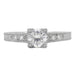 Vintage Engraved Art Deco Diamond Engagement Ring in White Gold