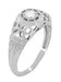Platinum Art Deco Floral Dome Filigree Diamond Engagement Ring