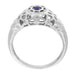 Low Dome Floral Filigree 1920's Art Deco Alexandrite Ring in White Gold