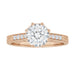 Antique Style Rose Gold Royal Crown Engagement Ring Mounting for a 1 - 1.25 Carat Round Diamond