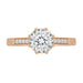 Antique Style Rose Gold Royal Crown Engagement Ring Mounting for a 1 - 1.25 Carat Round Diamond