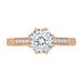 Antique Style Rose Gold Royal Crown Engagement Ring Mounting for a 1 - 1.25 Carat Round Diamond