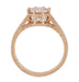 Art Deco Royal Crown Antique Style 1.20 Carat Morganite Engraved Engagement Ring in 14 Karat Rose Gold