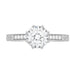 Royal Crown Antique Style Engraved White Gold Engagement Ring Setting for a 1 - 1.25 Carat Round Diamond