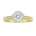 Vintage Inspired Yellow Gold Royal Crown Yellow Engagement Ring Setting for a 1 - 1.25 Carat Round Diamond