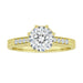 Vintage Inspired Yellow Gold Royal Crown Yellow Engagement Ring Setting for a 1 - 1.25 Carat Round Diamond