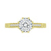 Vintage Inspired Yellow Gold Royal Crown Yellow Engagement Ring Setting for a 1 - 1.25 Carat Round Diamond
