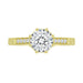 Vintage Inspired Yellow Gold Royal Crown Yellow Engagement Ring Setting for a 1 - 1.25 Carat Round Diamond