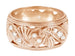 Retro Moderne Filigree Diamond Wide Wedding Ring in 14 Karat Rose Gold