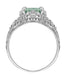 Platinum Edwardian Filigree Emerald Cut Prasiolite Ring ( Green Amethyst )