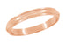 Rose Gold Grooved Edge Mid Century Modern 3mm Wide Dome Wedding Band