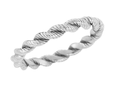 1970's Love Twist Vintage Wedding Ring Design in 10K or 14K White Gold - 2.8mm Wide - R621
