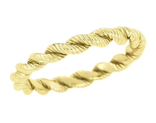 Yellow Gold 1970's Era Twisted Cable 2.8mm Wedding Band