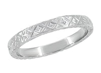 Platinum 1950's Mid Century Modern Antique Style Sculptural Wedding Band
