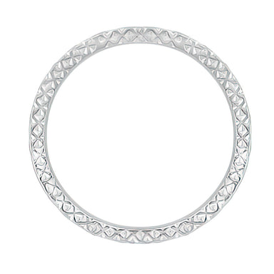Platinum 1950's Mid Century Modern Antique Style Sculptural Wedding Band - alternate view