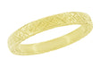 1950s Carved Vintage Yellow Gold Wedding Band 3mm - Mid Century Modernist