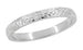 1950's Vintage Design Engraved Platinum Mardi Gras Wedding Band - 3mm