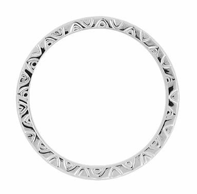1950's Vintage Design Engraved Platinum Mardi Gras Wedding Band - 3mm - alternate view