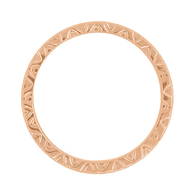 Rose Gold Antique Style 1950's Retro Design Mardi Gras Wedding Ring - 3mm - alternate view