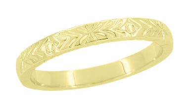 Mardi Gras 1950's Vintage Reissue Yellow Gold Three Sided Sculptural Wedding Ring in 14K or 18K Gold - 3mm Wide - Gender Neutral - R624Y