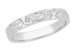 Art Deco Flowers and Leaves Engraved Wedding Ring in White Gold - 18K, 14K or 10K