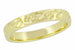Art Deco Flowers and Leaves Carved Wedding Ring in Yellow Gold - 10K, 14K or 18K