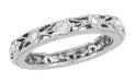 Windemere Art Deco Diamond Filigree Eternity Wedding Ring in 14 Karat White Gold - Size 6 1/2