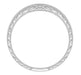 Platinum Art Deco Curved Engraved Wheat Diamond Wedding Band