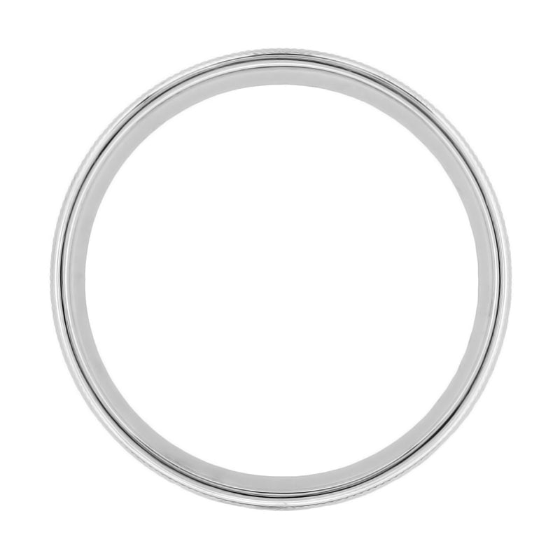 Comfort Fit 6mm Wide Art Deco Millgrain Edge Hand Engraved Wheat Antique Style Wedding Ring in White Gold - Item: R636W6MMCF - Image: 3