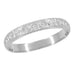 Art Deco Sunflowers Wedding Ring in White Gold with Milgrain Edges - 4mm Wide