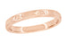 Art Deco 1920's Style 14 Karat Rose Gold Flowers and Bars Wedding Band